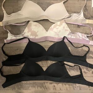 Auden 34A push-up wire free bras- nude, purple, and Black